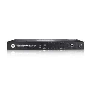 19" rackmountable 16 ports Kvm Switch with RS 232