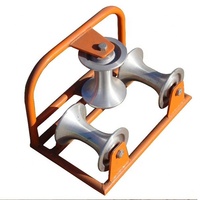 Guide de tirage de câble industriel robuste à trois roues en aluminium, rouleau de câble d'angle