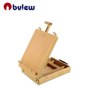 Bview Art Art Supply verstellbares Design mit geteiltem Ablage fach Holztisch Skizze Box Staffelei