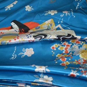 <span class=keywords><strong>Tissu</strong></span> en satin de soie imprimé à 100 % <span class=keywords><strong>pour</strong></span> <span class=keywords><strong>kimono</strong></span>, rideau de mariage et robe - Matériel textile d'ameublement respirant et écologique - Product Image 2