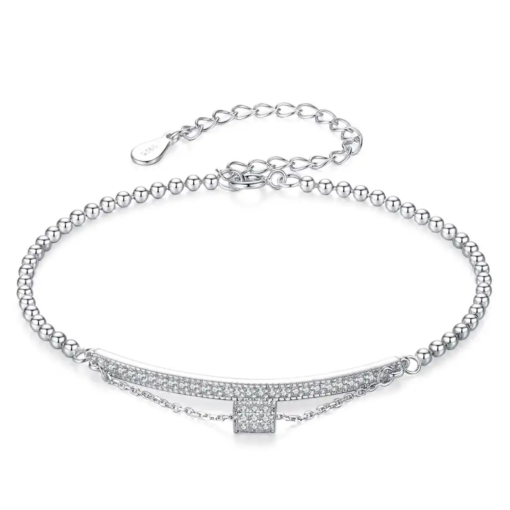 Модные женские ювелирные изделия CZCITY из серебра 925 пробы, Женские Дизайнерские летние Роскошные браслеты-цепочки с фианитами