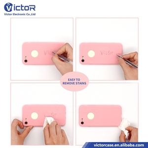 Productos de belleza para mujeres 360 grados Cáscara del teléfono de silicon líquido Para iPhone 7 con protector completo - Product Image 6
