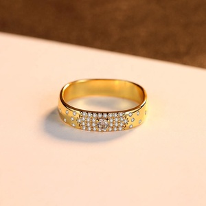 CZCITY Gold Plated Jewelry 18K Filled <strong>Chunky</strong> Geometric Wedding Woman S925 Sterling <strong>Silver</strong> Cz Band <strong>Ring</strong> - Product Image 5
