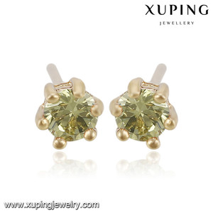 Perhiasan Xuping 21766 Anting-Anting Kancing Berlapis Emas Modis dengan Harga Spesial