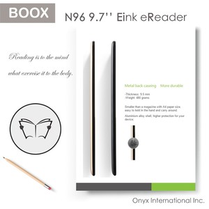 <span class=keywords><strong>BOOX</strong></span> — écran e-ink N96/N96 ml, 9.7 pouces, pour e-books, économique - Product Image 5