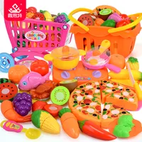 Kinderen Keuken Set Pretend Play Plastic Groente-en Cut Speelgoed Trolley Mand Meisjes Keuken Voedsel Speelgoed