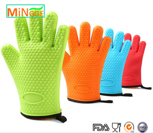 Jaune couleur <span class=keywords><strong>chaud</strong></span> coton cuisine silicone bout des doigts des gants - Product Image 3