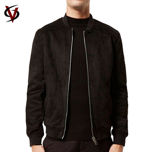 Custom High Quality <strong>Man</strong> Black Varsity <strong>Jacket</strong> <strong>Suede</strong> Bomber <strong>Jacket</strong> Wholesale - Product Image 1