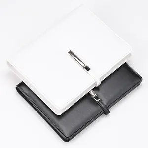 Long Lock weiß A5 Größe Lose blatt Weißes Leder Journal Notebook Pelz Business Notebook Kreative Retro Tagebuch Geschenk box