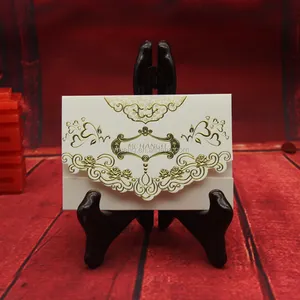 Kartu Undangan Pernikahan <span class=keywords><strong>Quilling</strong></span> Kertas TERBARU 2017, Kartu Undangan Pernikahan Kecil Desain India - Product Image 1