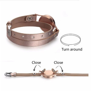 Médaillon de parfum en acier inoxydable pour femmes, vente en gros, bijoux d'aromathérapie, diffuseur d'huile essentielle, <span class=keywords><strong>Bracelet</strong></span> en <span class=keywords><strong>cuir</strong></span> - Product Image 3