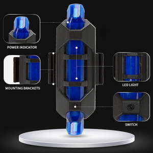 AT 4 모드 플라스틱 USB 충전 자전거 액세서리 방수 5 Led Mtb 자전거 플래시 LED 후면 테일 라이트 빨간 램프 자전거 조명 - Product Image 4