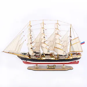 Koleksi Dekorasi model kapal layar kayu Passat Panjang 80 cm JPW004