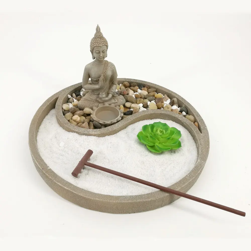 Набор Zen Garden Black Indoor Zen Garden, подарок для релаксации ручной работы