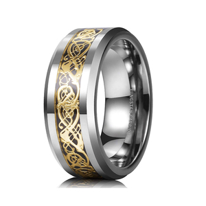 Bague Dragon en Fiber de carbone incrustée, bagues en carbure de tungstène, bijoux, bague confortable - Product Image 6