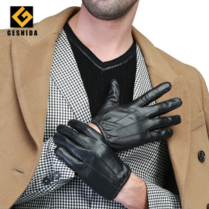 Mode Soie Doublure Brun Hiver Écran Tactile <span class=keywords><strong>Voiture</strong></span> Conduite Gants En <span class=keywords><strong>Cuir</strong></span> De Mouton pour <span class=keywords><strong>Homme</strong></span> - Product Image 5