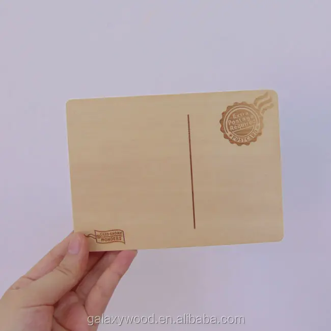 Corte A Laser personalizado cartão postal em branco de madeira para projetos diy e presente