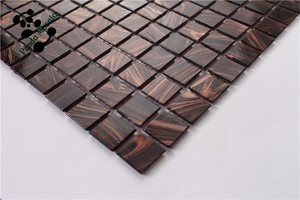 mb SMH06 זול חום emperador כהה עיצוב אריחי קיר סלון פסיפס זכוכית אריחי פסיפס - Product Image 4