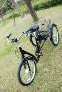 Tricycle Cargo à <span class=keywords><strong>3</strong></span> <span class=keywords><strong>roues</strong></span> pour femmes en acier et alliage d'aluminium, bicyclette à 7 vitesses, GW 7019E, 24 pouces - Product Image 4
