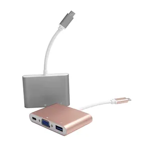 USB نوع C محور لمحول VGA-متعدد المنافذ USB C 3.1 محور الإناث مع شحن HDMI تحويل