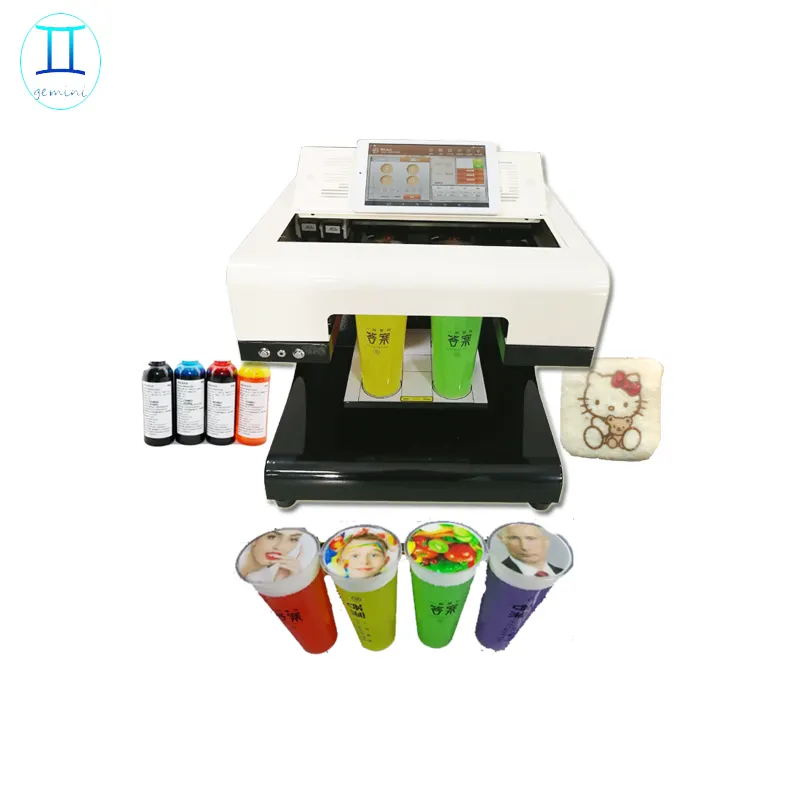 1-4 cups usb wifi support DIY 3D small cake printing machine latte art coffee printer with tablet
