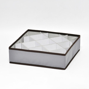 Boîte de rangement carrée en carton et polyester avec couvercle Solution organisationnelle pratique - Product Image 3