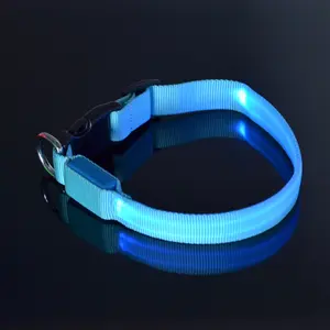 Hot Selling A mazon Led Flashing Solid Color Double Ribbon Pet Dog Collar