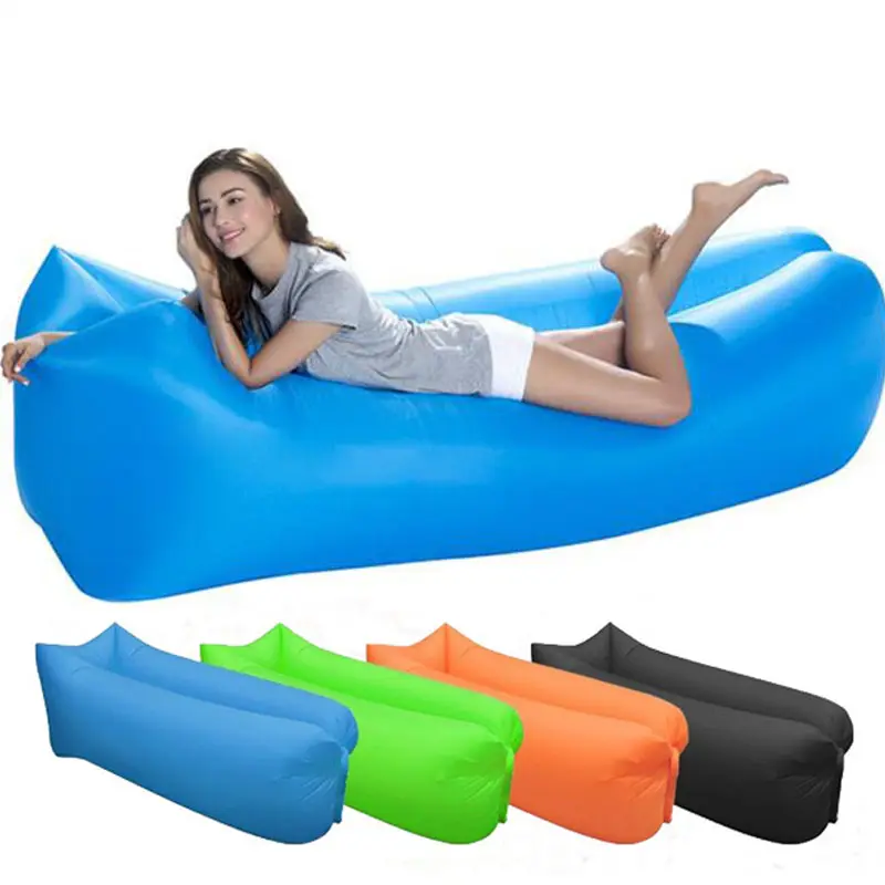 Lazy Inflatable Sofa Outdoor Beach air Sleeping bag Inflatable bed Portable Inflatable bags Stock