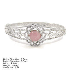 CZQ-0042 2018 thiết kế mới 925 Sterling Bạc Bangle Vòng đeo tay với cubic zircon 925 Bạc Bangle manuturer bán buôn - Product Image 3