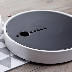 Restaurant japonais, plats en <span class=keywords><strong>glace</strong></span> sèche noire et blanche, assiette à sushi noire - Product Image 4