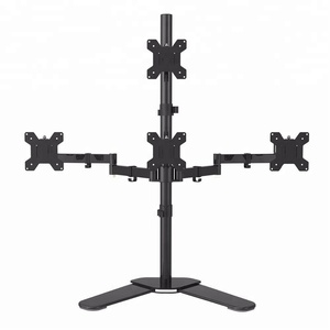 Quad Arm LCD LED Zware Monitor Stand Bureau Beugel 3 + 1 gratis Stand/Houdt Vier Schermen tot 27"