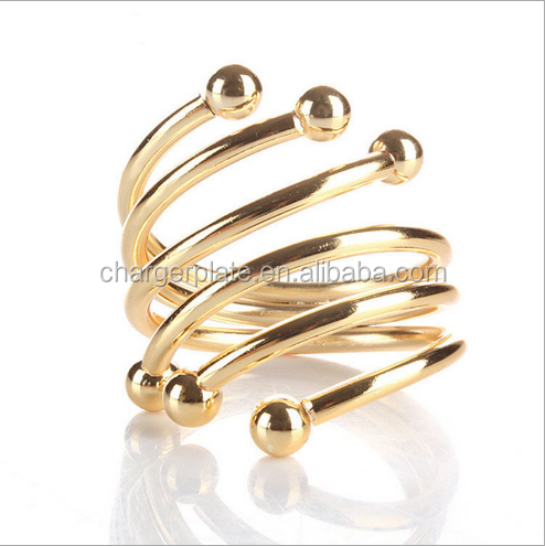 Cheap Wholesale Metal Gold Silver Napkin Rings for Wedding Decoration