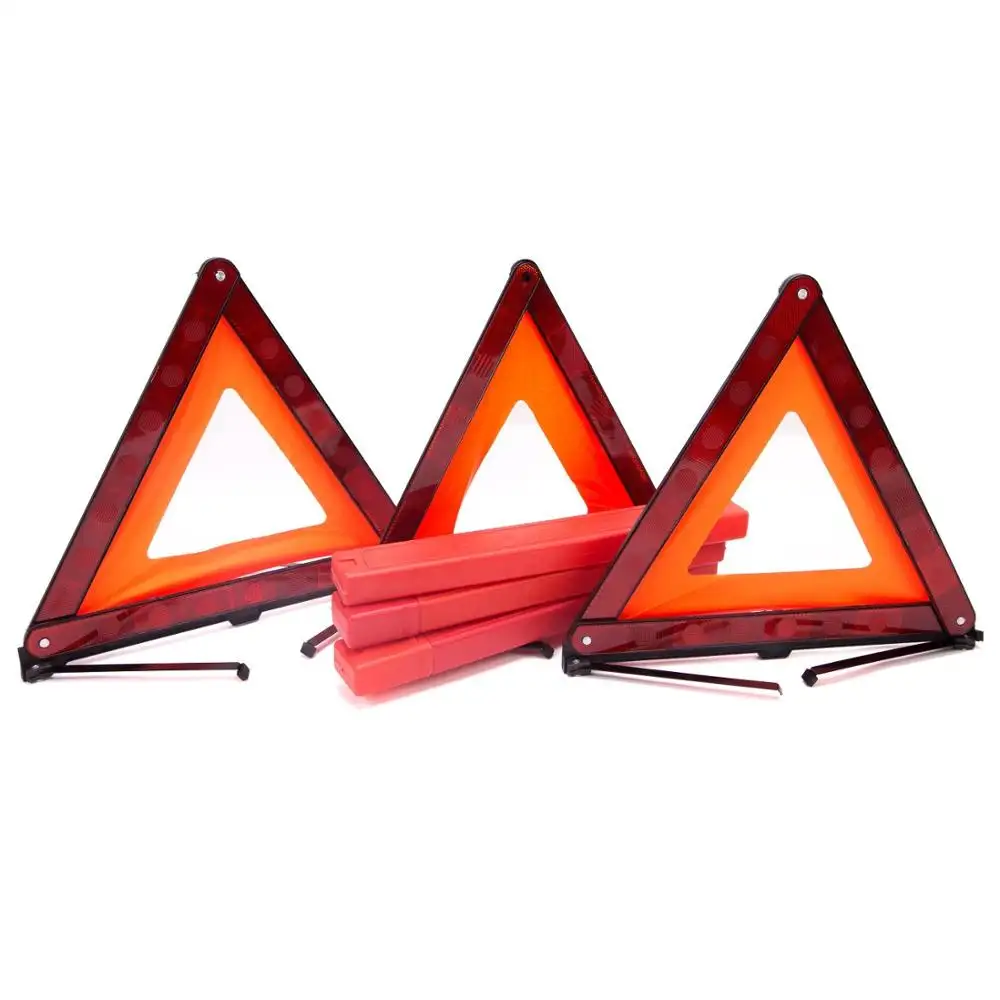 Bigetaige Warning Triangle DOT Approved 3PK、Reflective Warning Road Safety Triangle Kit