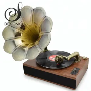 2016 new arrival vintage bluetooh brass gramophone horn for sale