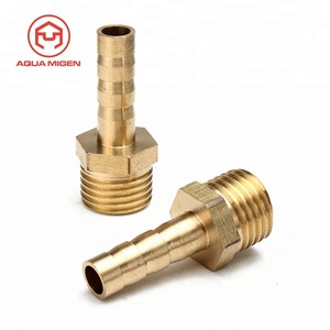 <span class=keywords><strong>1</strong></span>/4 Inch <span class=keywords><strong>PT</strong></span> 6mm Buitendraad Messing Lucht Water Brandstofslang Prikkeldraad Fitting Adapter - Product Image 1