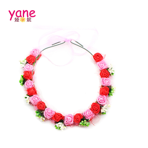 Corona de Flores para Recién Nacidos, Diadema Elegante para Bodas, Material de Poliéster, Estilo Dulce y Moderno, Logotipo Personalizado - Product Image 3