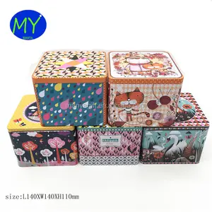 2017 Promotional Food Grade Custom Square Cookie Metal Tin Box