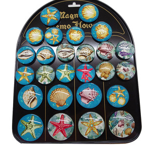 Bonito tablero blanco de estrellas de mar imán para nevera Imanes para refrigerador de vidrio - Product Image 1