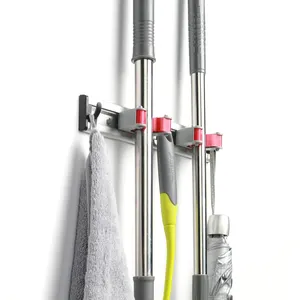 Supporto per organizzatore appendiabiti scopa scopa scopa per montaggio a parete in alluminio