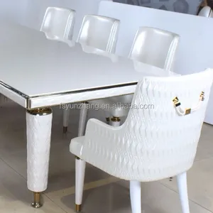 현대 팔걸이 의자 금속 다리 뜨거운 판매 가죽 식당 의자 호텔 의자