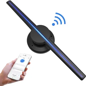 WIFI להעלות APP בקרת פרסום הולוגרמה תצוגה 3D הולוגרפי מאוורר, 3D LED מאוורר, 3D הולוגרמה מאוורר