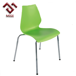 Modern Design School <strong>Chair</strong> With Metal Legs Plastic Material in <strong>Orange</strong> Blue Black White Green Light Feature Home <strong>Dining</strong> Furniture - Product Image 1