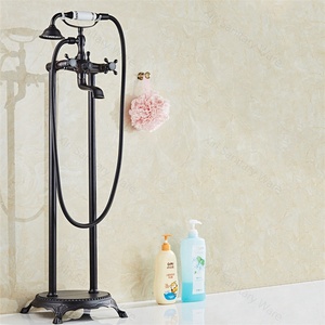 Rubinetto <span class=keywords><strong>per</strong></span> Vasca da Bagno Stile Europeo con <span class=keywords><strong>Miscelatore</strong></span> Doccia Nero Anticato e Soffione XR8808 - Product Image 2