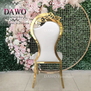 Paslanmaz çelik ziyafet taht düğün olay altın yemek sandalyesi yastıkları ile - Product Image 6