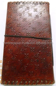 Journal en cuir véritable gaufré à la main de taille B5 pour l'écriture fil à coudre cahier quotidien fabriqué à la main marron - Product Image 2