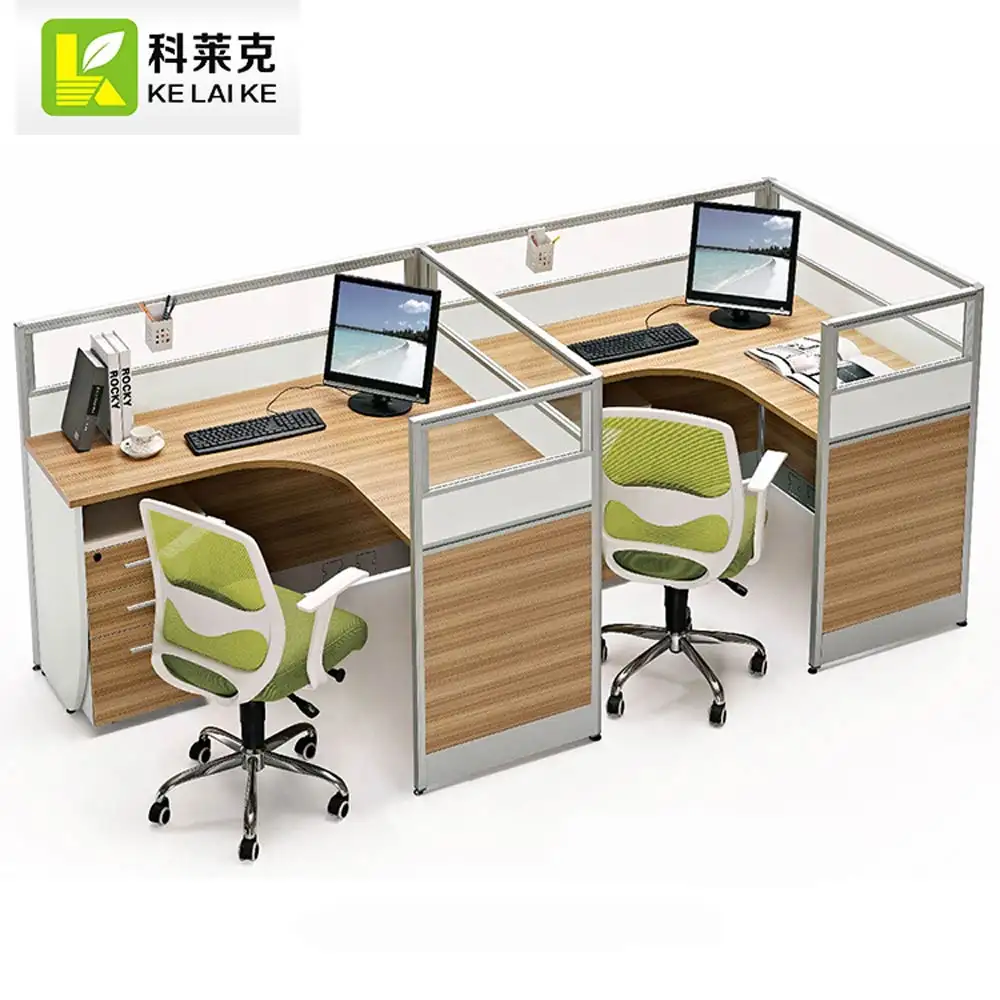 OEM personnalisé vert matériel bureau ouvert modulaire bureau poste de travail 2 personnes bureaux de personnel