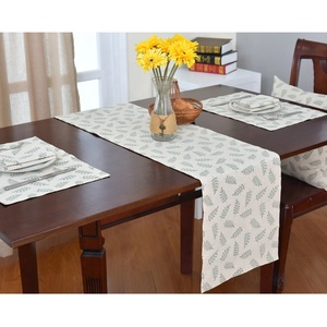 Foglie di pittura di cotone lino tavolo a nord di noi stile europeo floreale <span class=keywords><strong>Runner</strong></span> ricamare merletto da tavolo <span class=keywords><strong>Runner</strong></span> per Wedding Hotel Din - Product Image 1