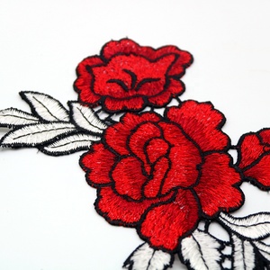Benutzer definierte Spitze Blume Rose gestickte <span class=keywords><strong>Patch</strong></span> Stickerei auf Applikation für Schuhe Stoff DIY nähen - Product Image 3