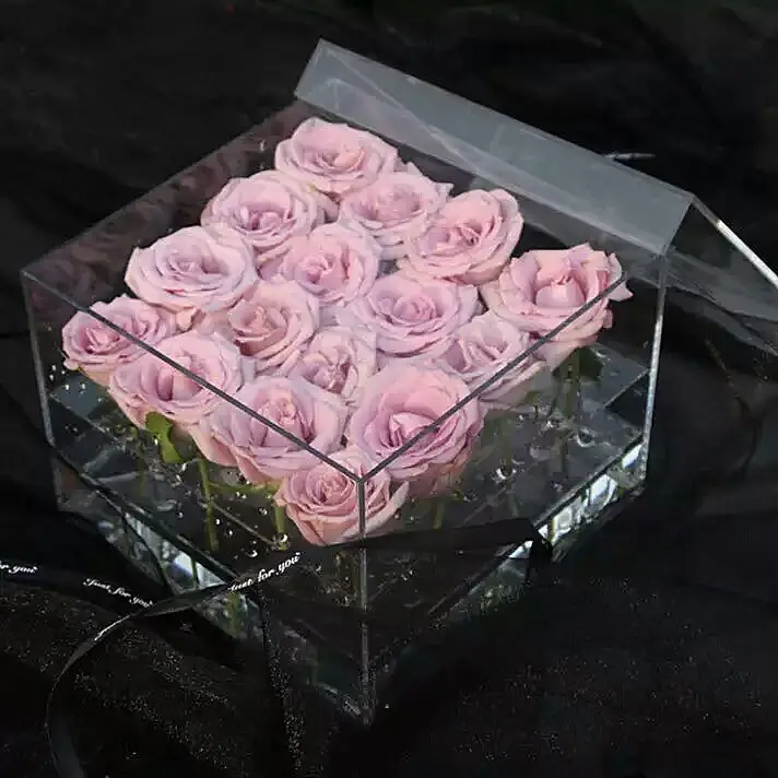 Großhandel Acryl Fresh Rose Flower Box Acryl Rose Blumen kasten