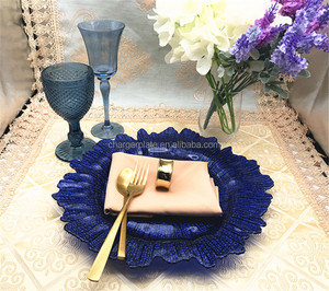 Plaque de chargeur à fleurs <span class=keywords><strong>en</strong></span> <span class=keywords><strong>verre</strong></span> coloré, décoration de mariage, vintage, vente <span class=keywords><strong>en</strong></span> gros <span class=keywords><strong>pas</strong></span> <span class=keywords><strong>cher</strong></span> - Product Image 2